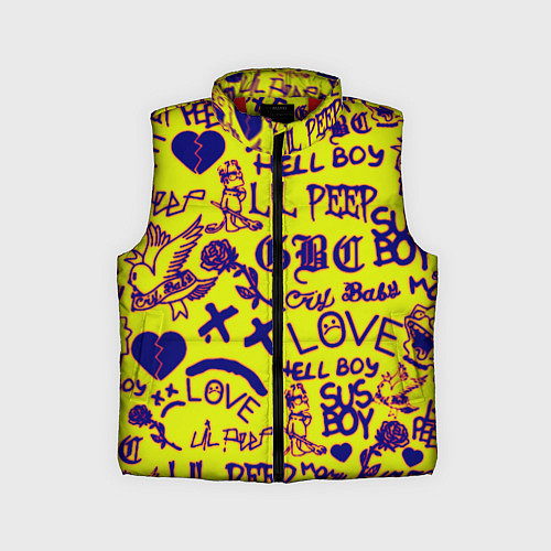 Детский жилет Lil peep rap pattern / 3D-Красный – фото 1