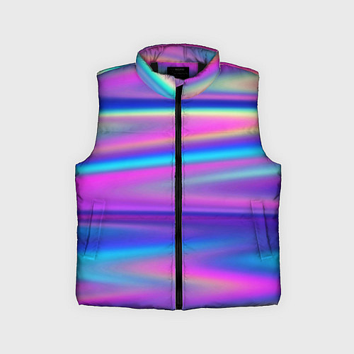 Детский жилет Неоновые полосы градиент / 3D-Черный – фото 1