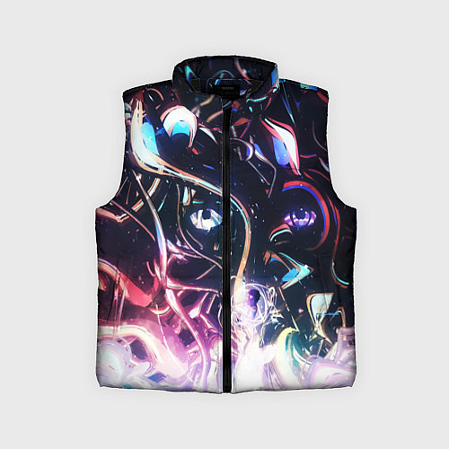 Детский жилет Фрактальный узор текстура / 3D-Черный – фото 1