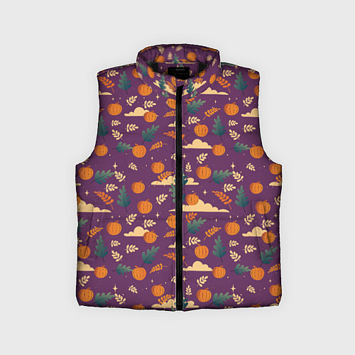 Детский жилет Маленькие тыквы на фиолетовом фоне / 3D-Черный – фото 1