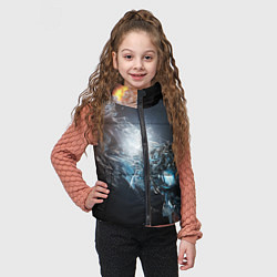 Детский жилет Космическая абстракция астероид, цвет: 3D-светло-серый — фото 2