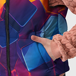Детский жилет Неоновая геометрическая текстура, цвет: 3D-красный — фото 2