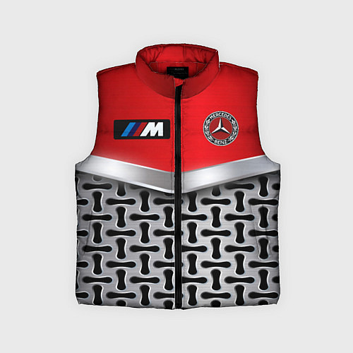 Детский жилет BMW x mercedes texture / 3D-Красный – фото 1