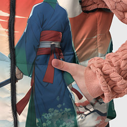 Детский жилет Самурай на ярком красивом фоне, цвет: 3D-светло-серый — фото 2