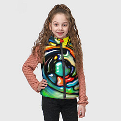 Детский жилет Акварельные краски мозаика, цвет: 3D-красный — фото 2