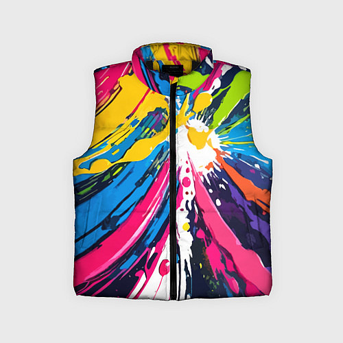 Детский жилет Красочная абстракция - экспрессионизм / 3D-Черный – фото 1
