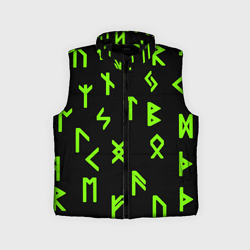 Детский жилет Славянская символика кислота / 3D-Черный – фото 1