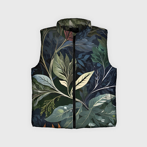 Детский жилет Объемные листья / 3D-Черный – фото 1
