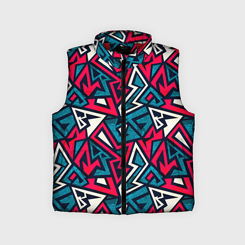 Детский жилет Разноцветный граффити паттерн / 3D-Красный – фото 1