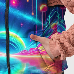 Детский жилет Неоновый космос - нейроарт фантазия, цвет: 3D-черный — фото 2