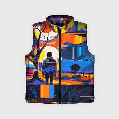 Детский жилет Ночная прогулка абстракция / 3D-Черный – фото 1