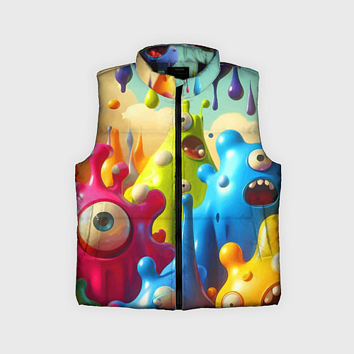 Детский жилет Мультяшные персонажи - нейроарт / 3D-Черный – фото 1