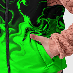 Детский жилет Абстрактный зеленый огонь, цвет: 3D-черный — фото 2