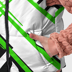 Детский жилет Зелёно-чёрные полосы на белом фоне, цвет: 3D-черный — фото 2