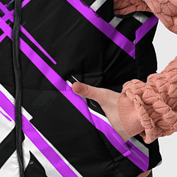 Детский жилет Фиолетово-белые линии на чёрном фоне, цвет: 3D-светло-серый — фото 2