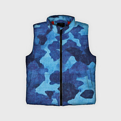Детский жилет Синий камуфляж