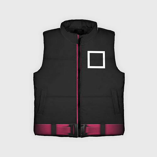 Детский жилет Форма стражи - Квадрат Squid Game / 3D-Черный – фото 1
