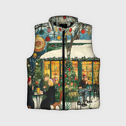 Детский жилет Новогодние посиделки, цвет: 3D-черный