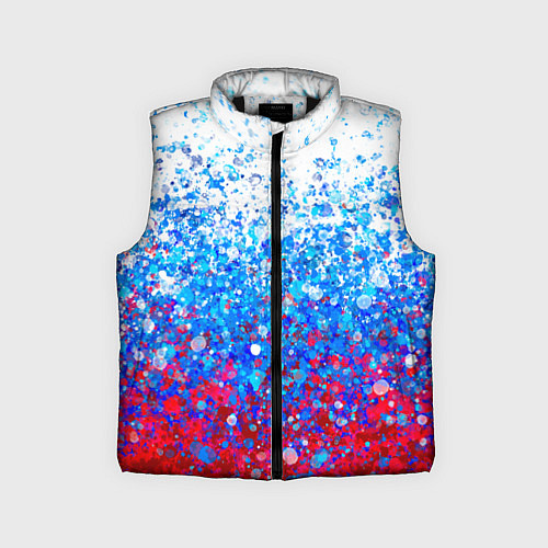 Детский жилет Флаг России в стиле пуантилизм / 3D-Черный – фото 1