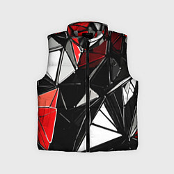 Детский жилет Красно-белые рельефные треугольники на чёрном фоне