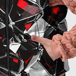 Детский жилет Красно-белый паттерн на чёрном фоне, цвет: 3D-красный — фото 2