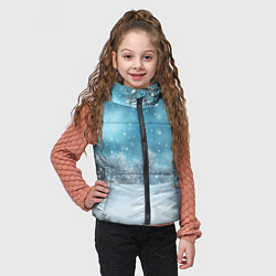 Детский жилет Новогодний снег, цвет: 3D-красный — фото 2