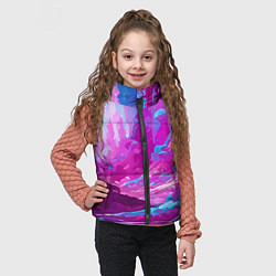 Детский жилет Фиолетовая кислотная абстракция, цвет: 3D-светло-серый — фото 2