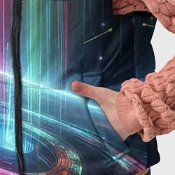 Детский жилет Spaceship in the neon cosmos - nasa, цвет: 3D-красный — фото 2