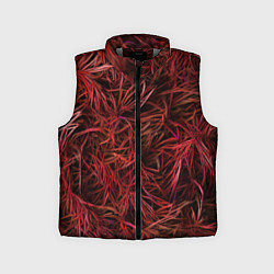 Детский жилет Красная трава на чёрном фоне