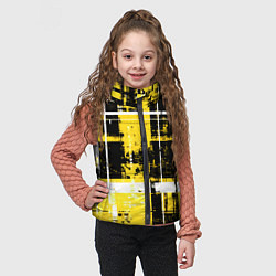 Детский жилет Жёлто-белый гранж на чёрном фоне, цвет: 3D-красный — фото 2