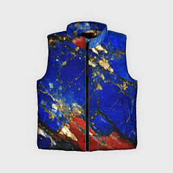 Детский жилет Золотой и красный минерал в синем камне