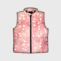 Детский жилет Сияние праздничных огоньков на розовом фоне