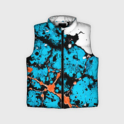 Детский жилет Оранжево-голубая абстракция на белом фоне