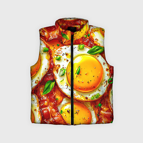 Детский жилет Яичница с беконом / 3D-Красный – фото 1