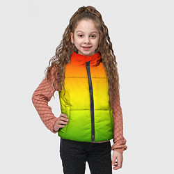 Детский жилет Градиент сочный красно-жёлто-зелёный, цвет: 3D-светло-серый — фото 2