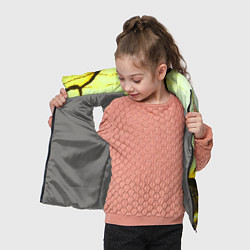 Детский жилет Трещины на абстрактном жёлтом фоне, цвет: 3D-светло-серый — фото 2