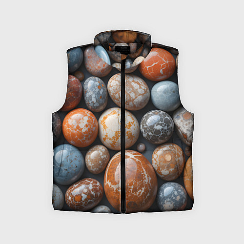 Детский жилет Мокрые камушки / 3D-Черный – фото 1
