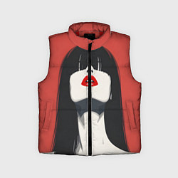 Детский жилет Девушка на красном фоне, цвет: 3D-красный