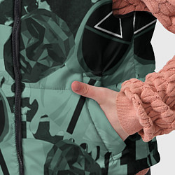 Детский жилет Игра в кальмара маска ведущего и стражников, цвет: 3D-светло-серый — фото 2