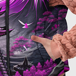 Детский жилет Япония гора в фиолетовом свете, цвет: 3D-светло-серый — фото 2