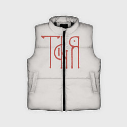 Детский жилет Таня - красная надпись вязью, цвет: 3D-черный
