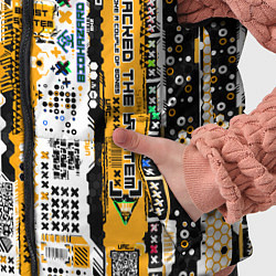 Детский жилет Cyberpunk pattern yellow, цвет: 3D-светло-серый — фото 2
