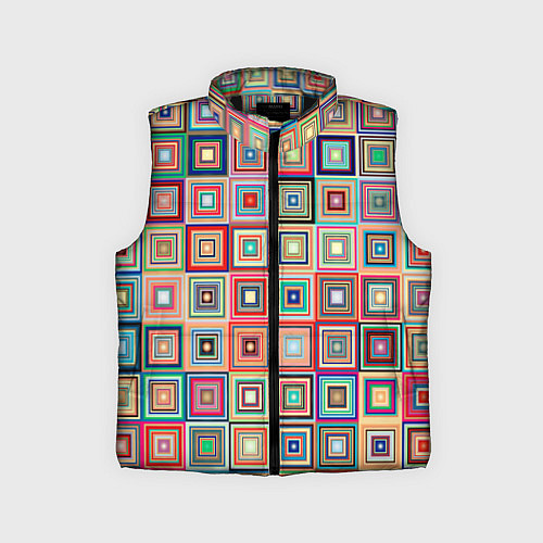 Детский жилет Квадратная мозаика / 3D-Черный – фото 1