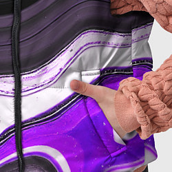 Детский жилет Волнистые горизонтальные чёрно-фиолетовые полосы н, цвет: 3D-светло-серый — фото 2