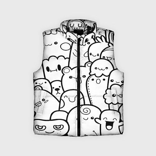 Детский жилет Doodle monsters / 3D-Черный – фото 1