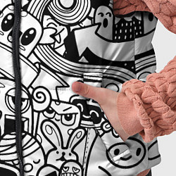 Детский жилет Black and white doddle monsters, цвет: 3D-светло-серый — фото 2
