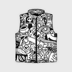 Детский жилет Black and white doddle monsters