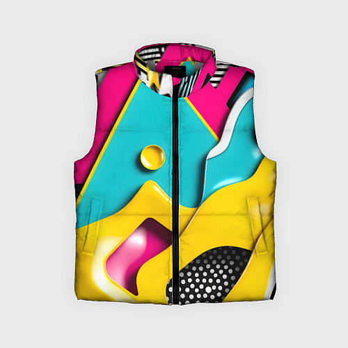 Детский жилет Праздничная абстракция / 3D-Светло-серый – фото 1