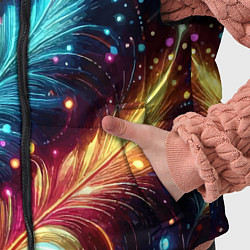 Детский жилет Неоновые разноцветные перья, цвет: 3D-светло-серый — фото 2