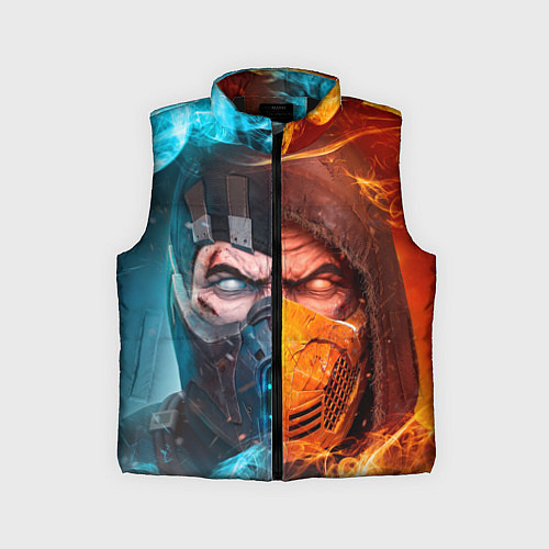 Детский жилет Mortal Kombat - Саб-зиро и Скорпион / 3D-Черный – фото 1
